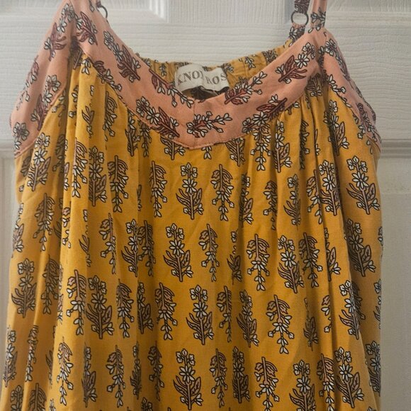 Knox Rose Multicolor tiered boho CottageCore sleeveless dress pockets maxi S - Picture 2 of 11
